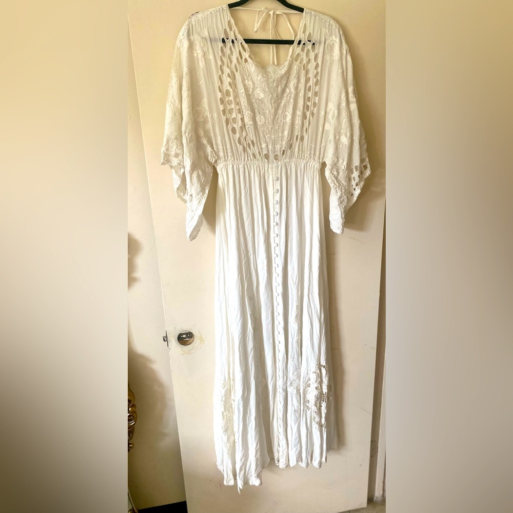 Fillyboo Boho Maxi Dress in White Cream Lace